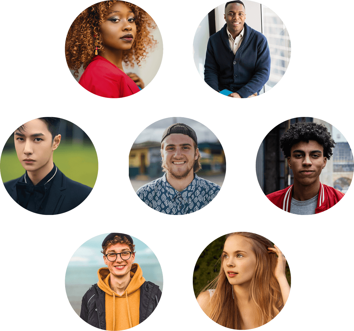 A picture of 7 different candidates